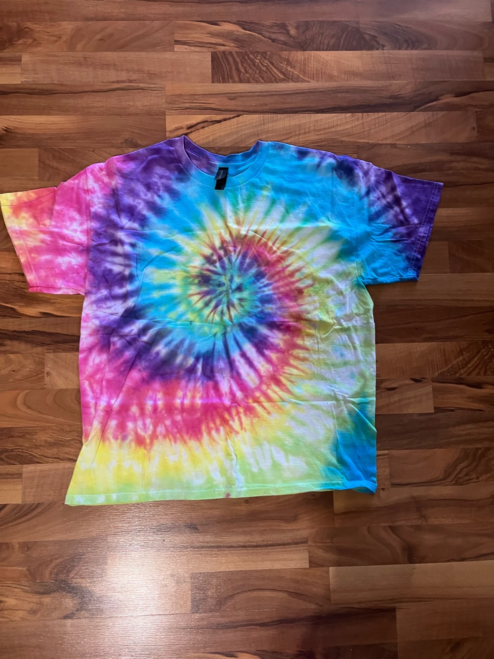 unisex Tie-Dye Spiral Short Sleeve Tee - Multicolor
